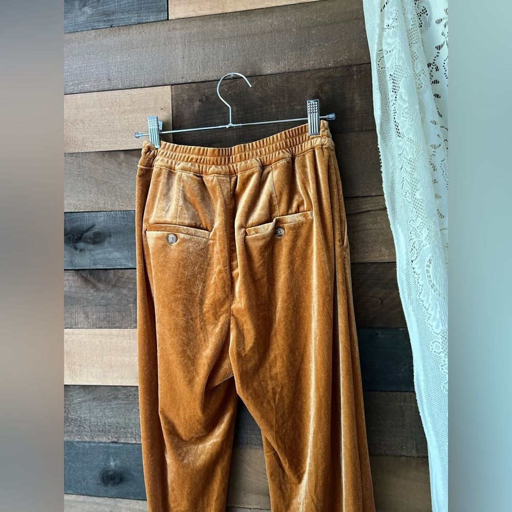 Gap Velvet High Waisted Joggers Brown / Gold Pants Size 2 - Picture 7 of 8